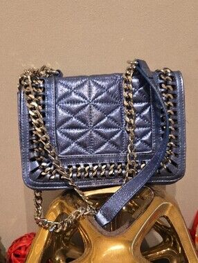 Zara Blue Metallic Handbag